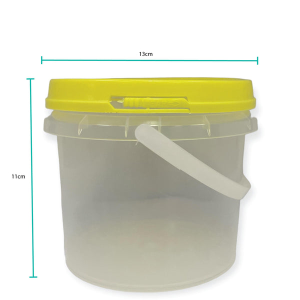 Bulk 10 x 0.8L Honey Bucket with Lid - 1Kg Clear Tamper