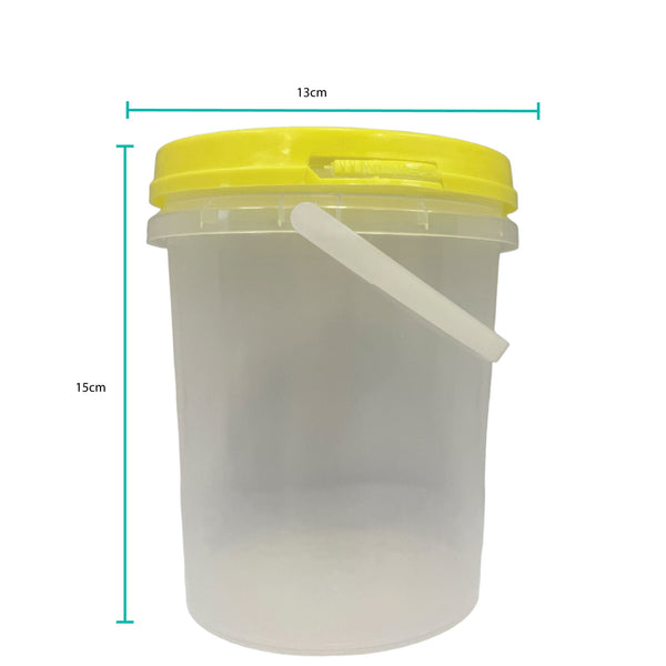 Bulk 10 x 1.2L Honey Bucket with Lid - 1.5Kg Clear Tamper