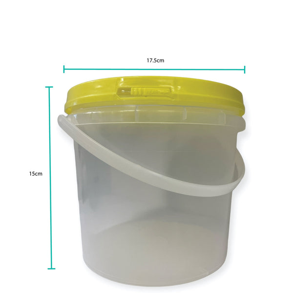 Bulk 10 x 2.2L Honey Bucket with Lid - 3Kg Clear Tamper