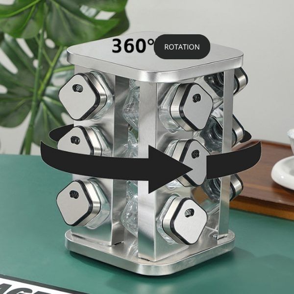 CARLA HOME Rotating Spice Rack Organizer with 20 Glass Jars