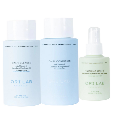 ORI LAB Calm Trio Pack Cleanse calm conditioner and finishing serum
