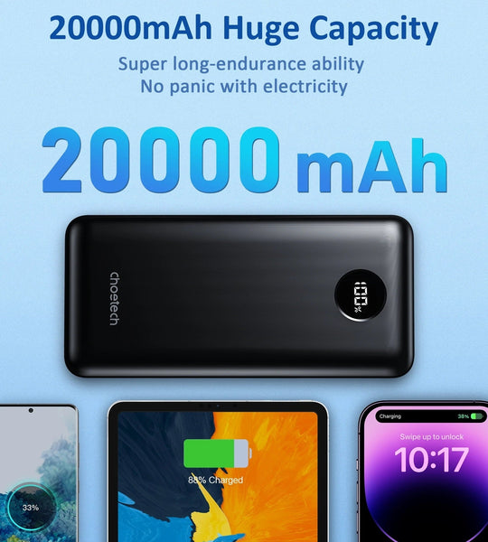 CHOETECH B653 PD45W 20000mAh Power Bank - Electronics >