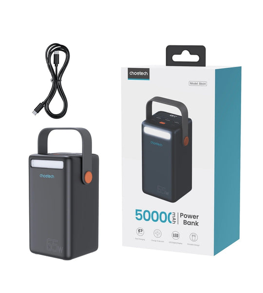 CHOETECH B664 50000mAh PD65W Power Bank with LED Flashlight