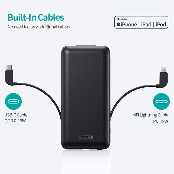 CHOETECH B688-BK 10000mAh MFi Certified PD18W Power Bank