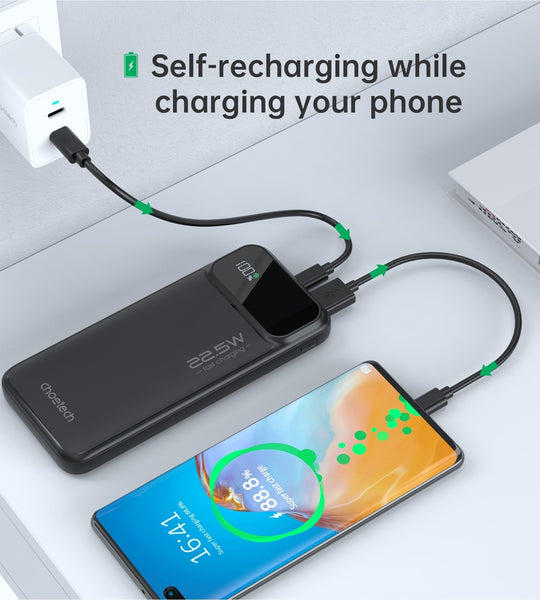 CHOETECH B728 10000mAh Power Bank PD22.5W with Digital