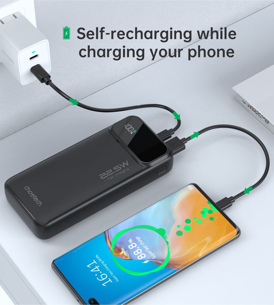 CHOETECH B729 20000mAh Power Bank PD22.5W with Digital