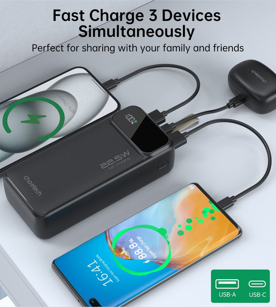 CHOETECH B731 40000mAh Power Bank PD22.5W with Digital