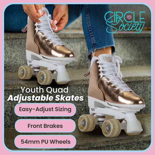 Circle Society Adjustable Quad Kids Roller Skates