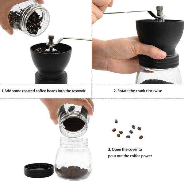 Coffee Bean Grinder - Manual Hand Stainless Ceramic Burr