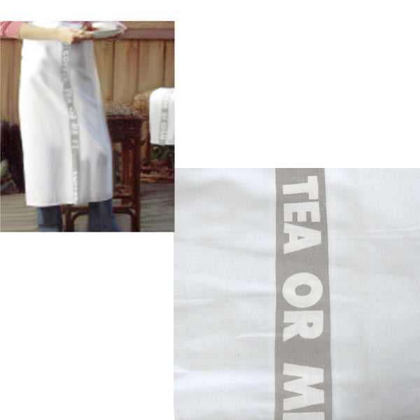 Coffee Tea or Me Taupe White Master Chef Half Cotton Apron