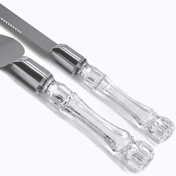 Cutting Cake Knife and Silver Blade Cake Server Set Wedding