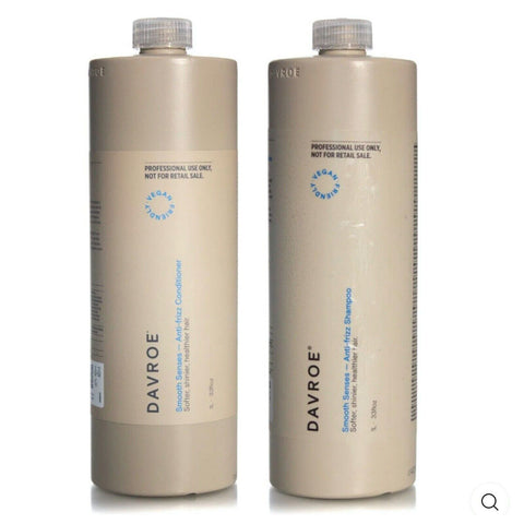 Davroe Smooth Senses Anti Frizz Shampoo & Conditioner 1000ml 1 Litre DUO No Pump