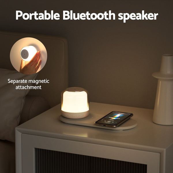 Devanti 3 in 1 Wireless Charger 15W Fast Charging RGB Light