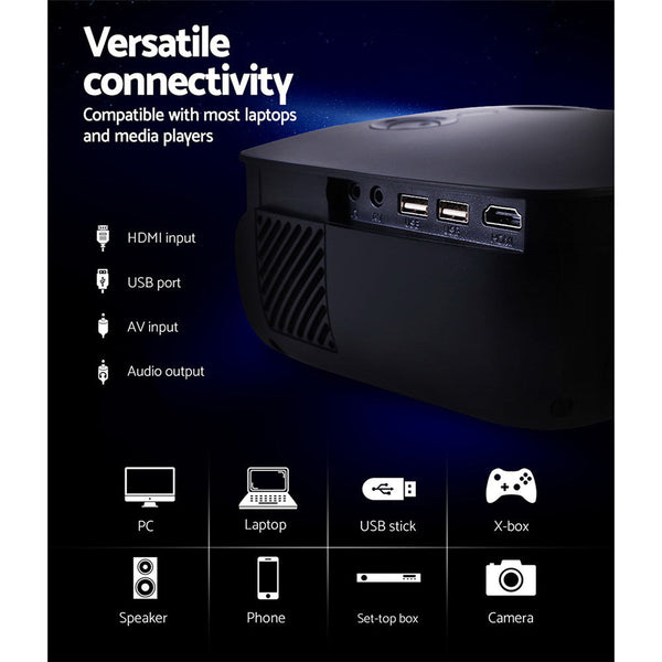 Devanti Portable Mini Video Projector Wifi 1080P Home