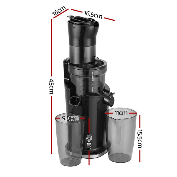 Devanti Slow Juicer Cold Press Fruit Juice Extractor 200W