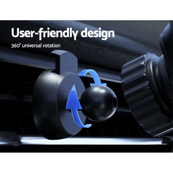 Devanti Wireless Car Charger Fast Charging Car Mount Vent