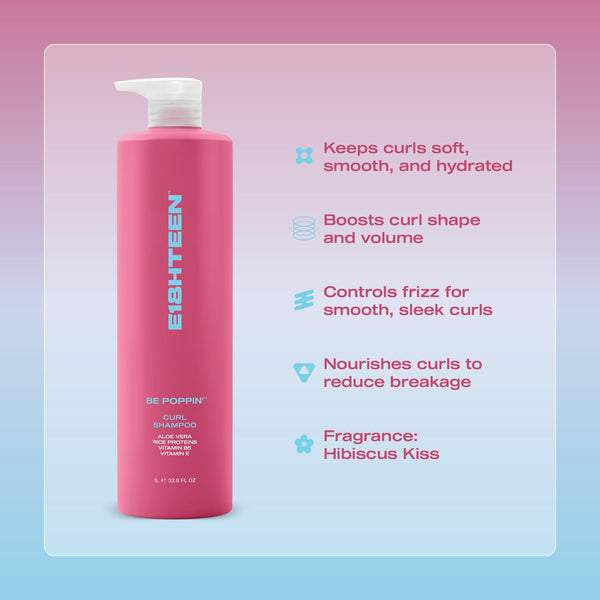 E18HTEEN Be Poppin’ Curl Shampoo 1L - Hair Care