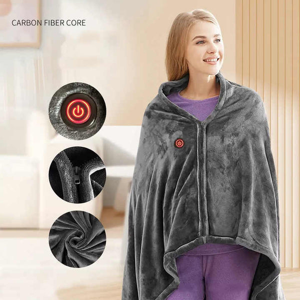 Electric Heated Flannel Blanket - 150x80cm USB-Powered