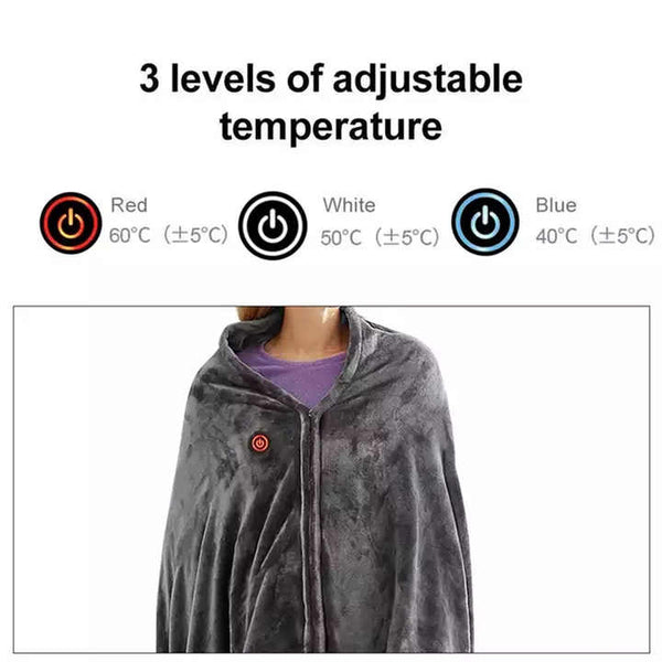 Electric Heated Flannel Blanket - 150x80cm USB-Powered