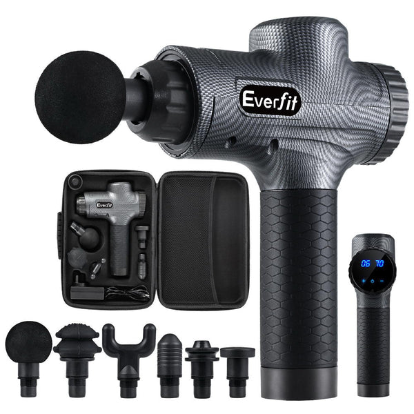 Everfit Massage Gun 30 Speed 6 Heads Vibration Muscle