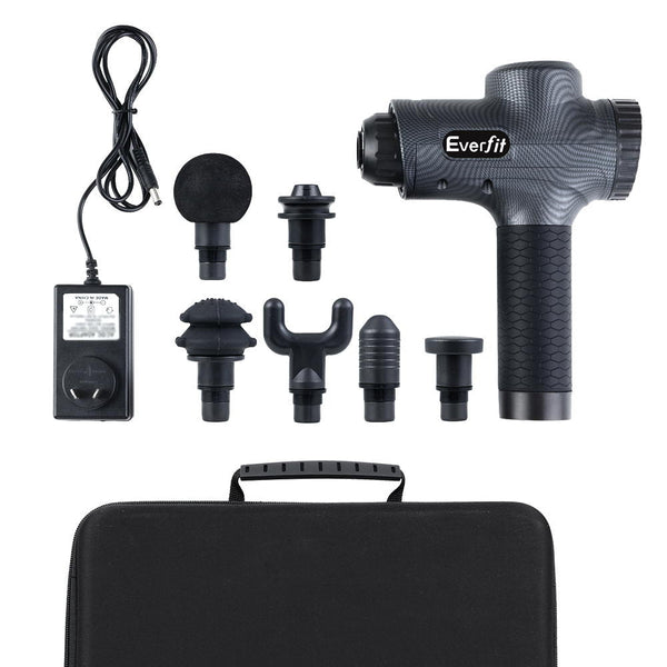 Everfit Massage Gun 30 Speed 6 Heads Vibration Muscle