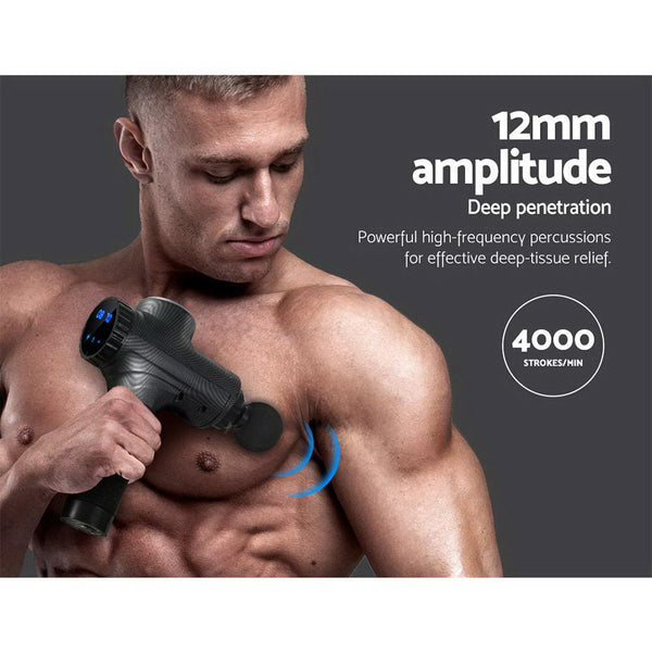 Everfit Massage Gun 30 Speed 6 Heads Vibration Muscle