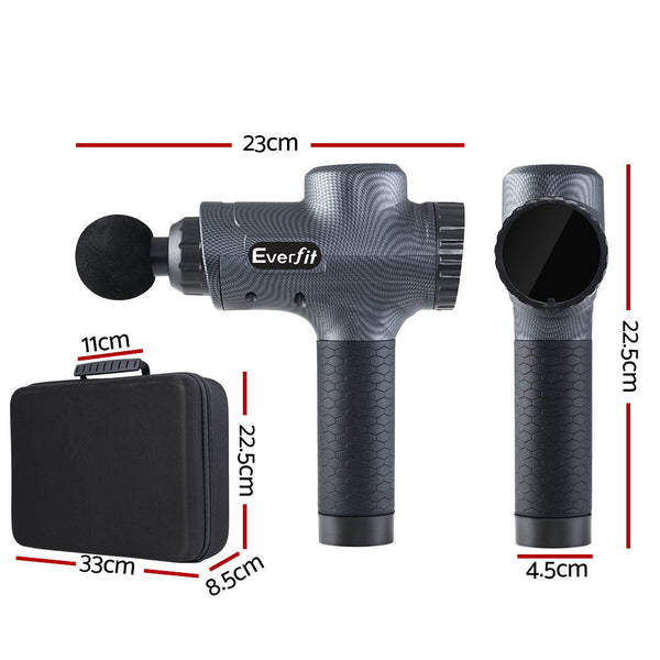 Everfit Massage Gun 30 Speed 6 Heads Vibration Muscle