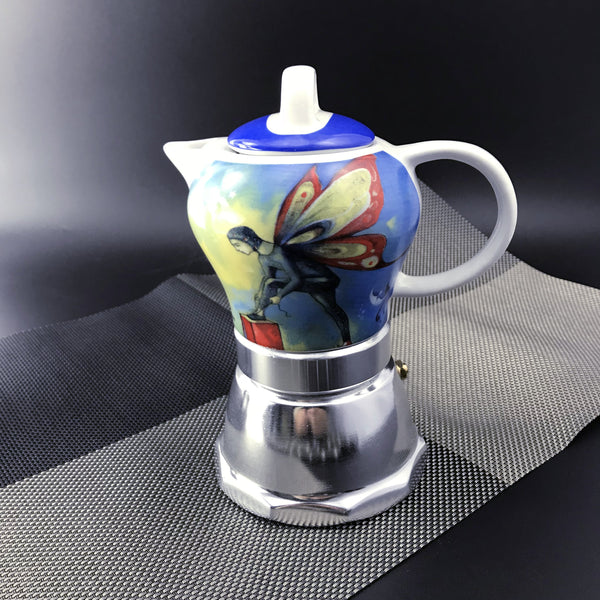 Fairy Vintage Porcelain Ceramic Italian Stove Top Espresso