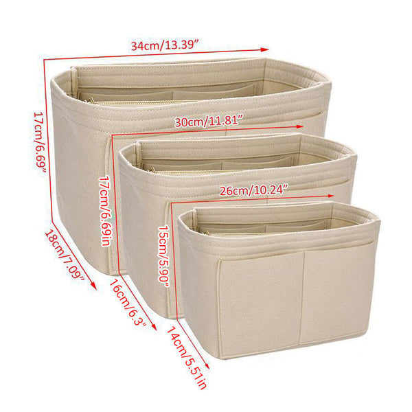 Felt Handbag Organizer Insert with Multiple Pockets