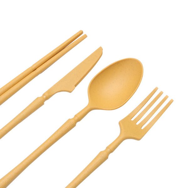 Four-person Set Green Eco-Friendly Wheat Straw Dinnerware
