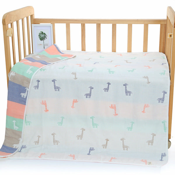 Giraffe 6-Layer Muslin Baby Blanket - Soft Cotton Bedding