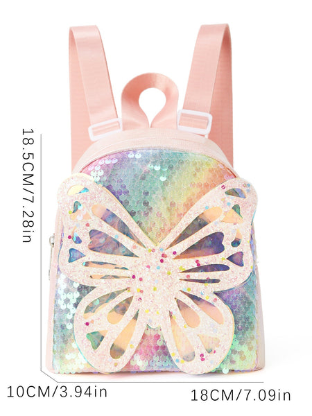 Glitter Butterfly Sequin Backpack - Sparkling Small