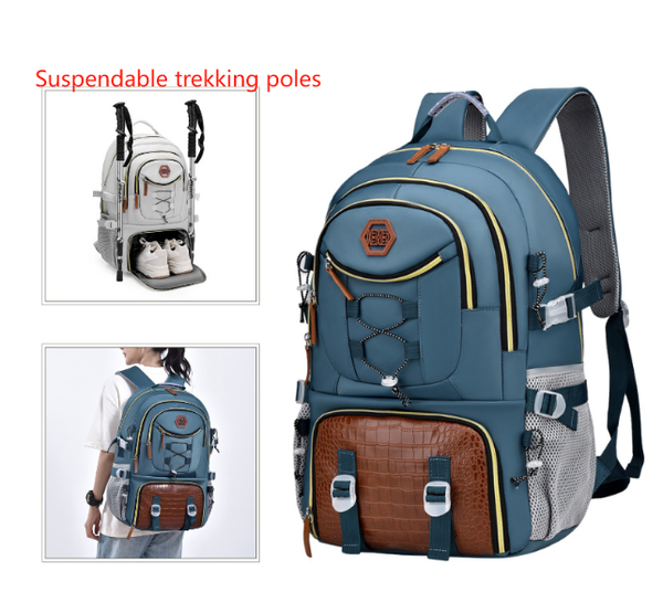 Green Stylish Large Capacity Backpack - Water-Resistant
