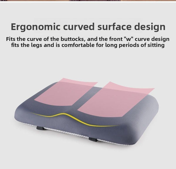 Grey Ergonomic Memory Foam Student Seat Cushion – 34×24×5cm