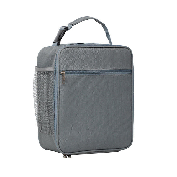 Grey Portable Insulated Lunch Bag - Large Capacity Thermal
