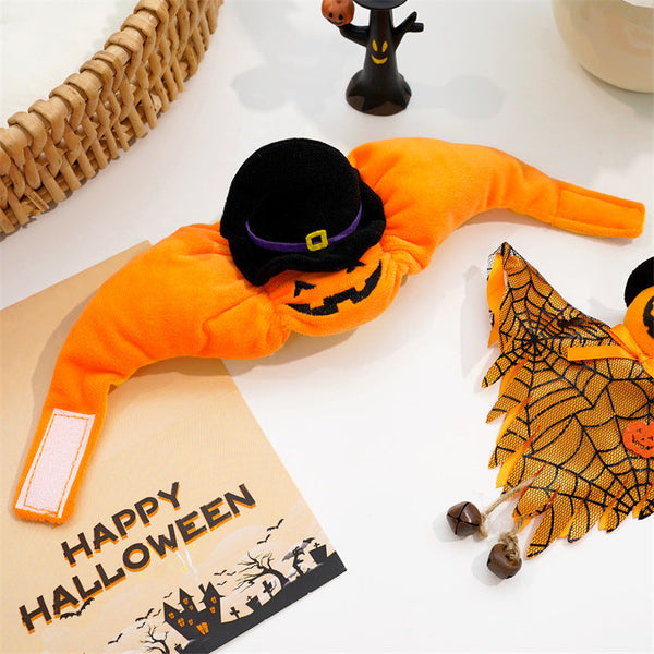 Halloween Pumpkin Hat for Cats - Adjustable Pet Costume