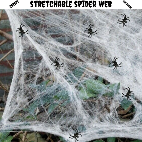 HALLOWEEN STRETCHABLE SPIDER WEB Spooky Decoration