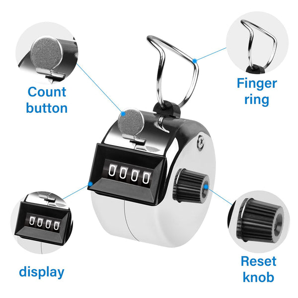 Hand Tally Counter 4-Digit Lap Counters Clicker Pitch