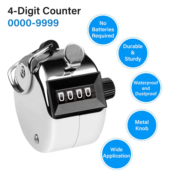 Hand Tally Counter 4-Digit Lap Counters Clicker Pitch