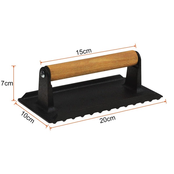 Heavy Duty Round / Rectangle Cast Iron Grill Burger Press