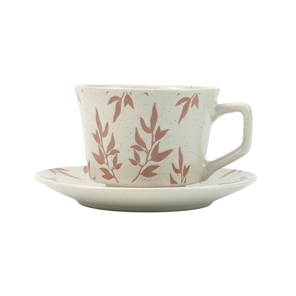 High-Fired Ceramic Stoneware Speckle Cup & Saucer Set 380ml