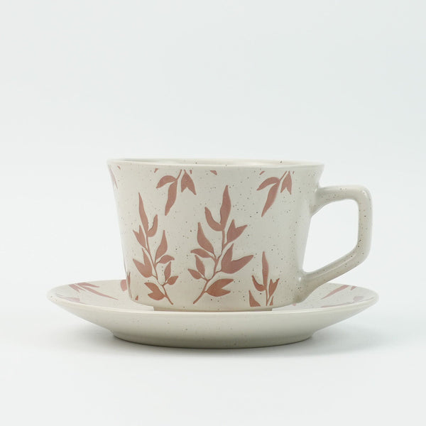 High-Fired Ceramic Stoneware Speckle Cup & Saucer Set 380ml