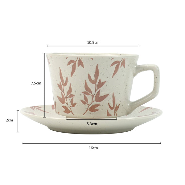 High-Fired Ceramic Stoneware Speckle Cup & Saucer Set 380ml