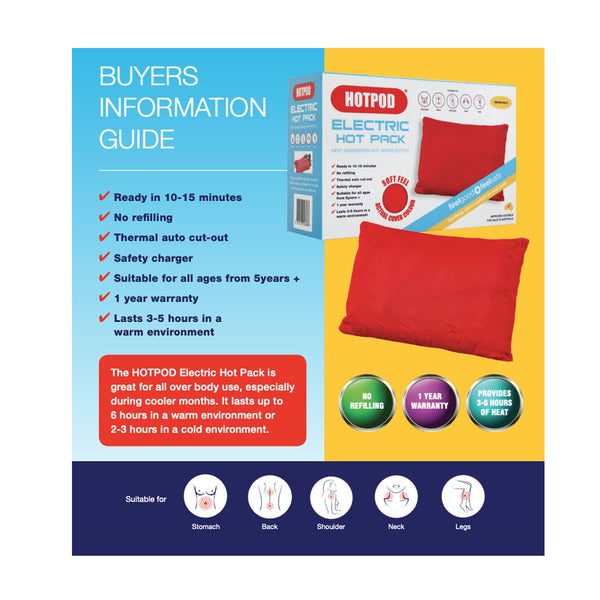 HOTPOD Electric Hot Pack Water Bottle Reheat-able Pillow