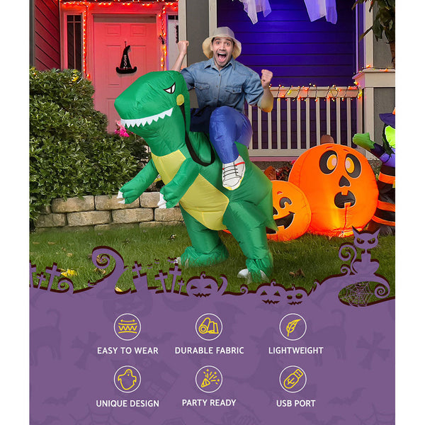 Inflatable Dinosaur Costume Adult Suit Blow Up Party Fancy