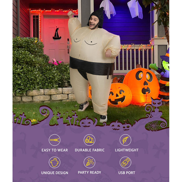 Inflatable Sumo Costume Adult Suit Blow Up Party Fancy