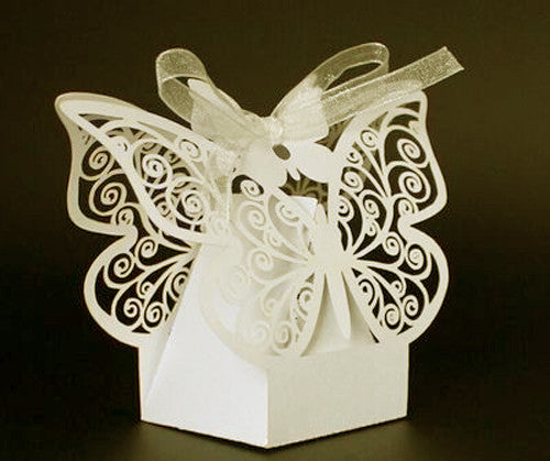 Ivory Cream Butterfly Wedding Engagement Party Bomboniere