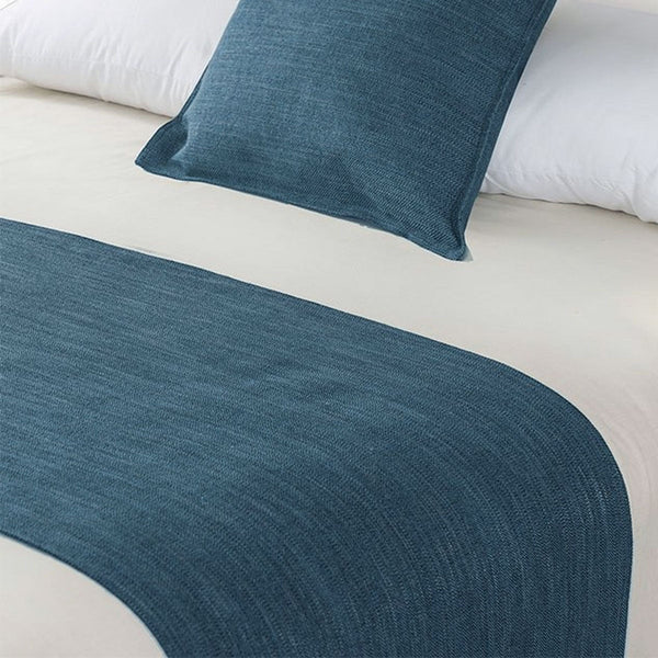 Jason Linen Look Marine Bed Runner Double/Queen - Home &