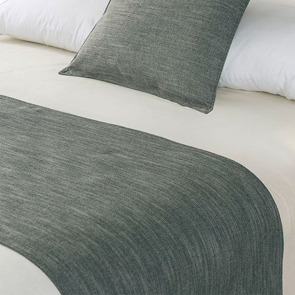 Jason Linen Look Pewter Bed Runner King - Home & Garden >
