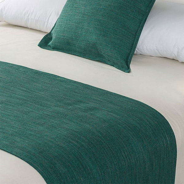 Jason Linen Look Teal Bed Runner King - Home & Garden >